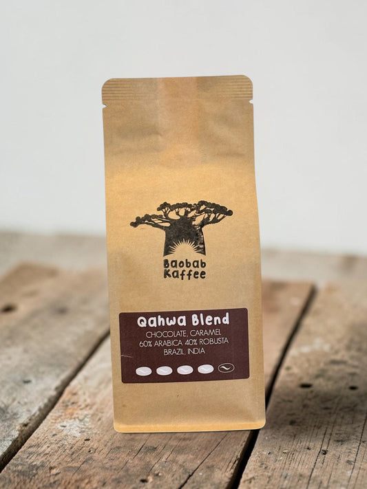 Qahwa Blend – Brazil & India, 60 % Arabica, 40 % Robusta